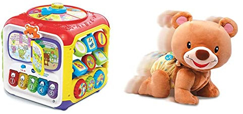 VTech - 183405 - Super Cube des découvertes - Version FR & 181105 - Jouet Musical - Ourson, 1,2,3 suis-Moi - Version FR