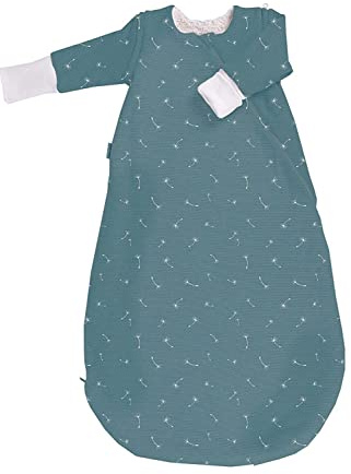 Popolini Winter Baby Schlafsack Vario Interlock/Teddyplüsch (Vintage Blau, M (90cm))