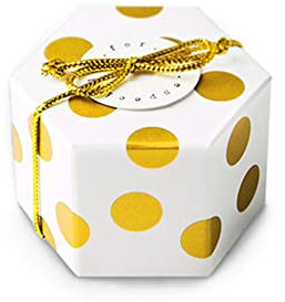 Duories 50 Stuck klein Süßigkeiten Geschenk Schachtel,Mini Sechseck Geschenkbox mit Goldenem Punkte,Geschenk-Karton Pralinen Geschenk-Verpackung für Hochzeit, Party, Weihnachten , Geburtstag