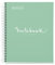 Miquelrius - Notizbuch A5 Notebook, 1 farbiger Streifen, 80 Blatt mit raster 5 x 5 mm, Papier 90 g/m² mikroperforiert mit 2 Bohrungen für 2 Ringe, Einband aus Karton, Farbe Mintgrün