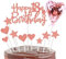 11pcs Rose Gold Happy 18th Birthday Cake Toppers,Personalised Cake Topper for Boy&Girl,18th Birthday Cake Decorations Glitter Cupcake Toppers Cake Toppers Kits 5 Star 4 Heart with Balloon