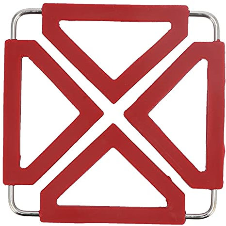 Dessous de Plats Chauds,Dessous de Plat en Silicone, sous-Verres antidérapants, Tapis de Bol Isolant Thermique, Tapis de séchage pour décoration de Cuisine et Accessoires(Rouge), Dessous de Plat
