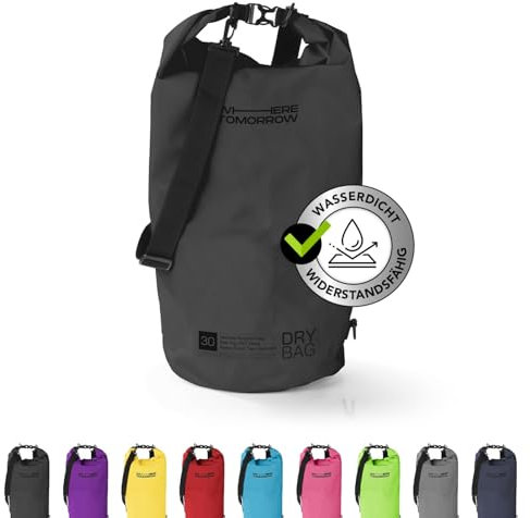 #DoYourOutdoor Where Tomorrow Dry Bag Tasche 20L schwarz | Wasserdichter Rucksack | Wasserfester Beutel & Packsack | Drybag ideal für Boot, Kajak, Angeln und Camping