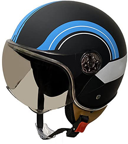 qloijnv Motorradhelm, Half-Helm, offener Motorradhelm, Elektro-Scooter-Helm, komfortabler Helm für Scooter, Biker, Moped, Chopper, ECE zugelassen