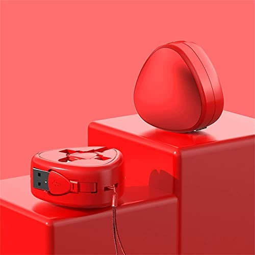JingYueHT Rouleau de câble de charge télescopique 3 en 1 de 120 W, câble de charge multiple, rouleau de câble de charge 3 en 1 (rouge)