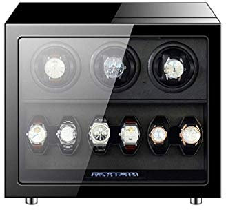 SXSGSM Avvolgitori per Orologi Scatola Carica Orologi Automatica Touch Screen e Blocco delle Impronte digitali Carica Orologi Motore Silenzioso 6 o 9 Scatola Porta Orologi Automatica The New