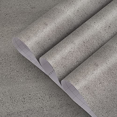 TOTIO Klebefolie Grau Selbstklebende Tapete Möbelfolie Betontextur Matt 40CMx3M Wasserfeste Möbelaufkleber Zement-Optik Klebetapete Vinyl Wandaufkleber für Büroräume,Geschäfte,Schlafzimmer,Wohnzimmer