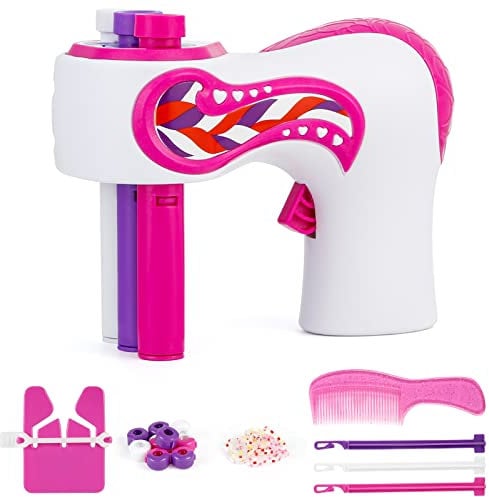 Weinsamkeit Automatic Hair Braider, Hair Bedazzler Kit, Rosa Automatische Elektrische Haarflechtmaschine, Automatic Braiding Device DIY Magic Hair Styling Tools für Mädchen Geschenk Spielzeug (B)