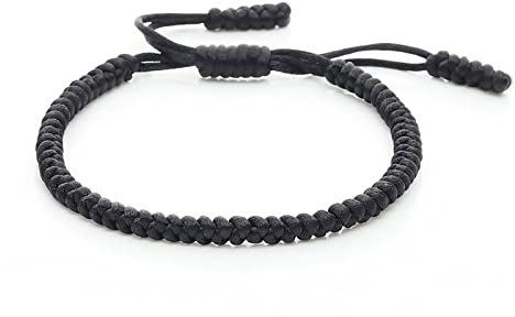 Bracciale donna uomo Bracelet Bracciale Corda Tibetano Buddista Multicolore Multicolore Nodi Portafortuna Donne Braccialetti Di Charme Regolabili Bracciali Per Uomini Gioielli Vintage Nero