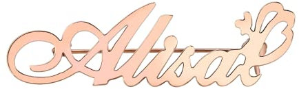 Personalisierte Namensbrosche Pins Personalisierte Brosche mit Glücksengel Brosche Pin Namenspin Edelstahl 18k Gold Monogramm Anfangsbuchstaben Namensschild Pins Schmuck für Frauen Männer
