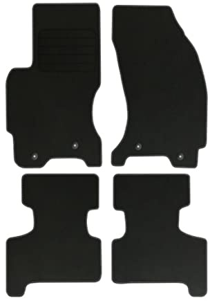 Velourmattenset für Jaguar X-Type Bj. 2001-2009 Basic runde Befestigungen Veloursfussmatten Automatten Mit Absatzschoner Passform Neu