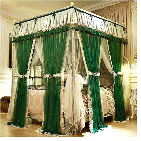 SORVA Moskitonetz, doppelt verdicktes Verschlüsselungsnetz, hält warm, Betthimmel für Einzel- bis Kingsize-Bett, Vorhanghimmel mit erhöhter Metallhalterung (Größe: 180 × 220 × 210 cm)