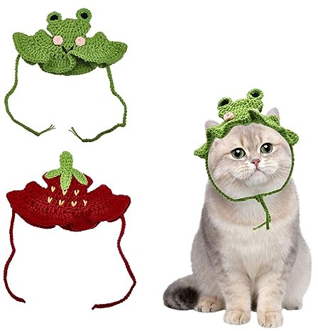 GLOBLELAND 2 Stück Wolle-Haustierhüte In 2 Stilen, Halloween-Cartoon-Design, Kopfbedeckung, Zubehör Für Welpen, Katzen, Kätzchen, Kopfbedeckung, Kostüm Für Festival, Geburtstag, Themenparty