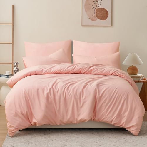 RUIKASI Bettwäsche 220x240 3teilig Rosa - Pink Mikrofaser Bettwäsche-Sets Oeko-TEX, Bettbezüge 220 x 240cm + 2 Kissenbezüge 80x80cm mit Reißverschluss, Weich und Bügelfrei