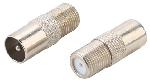 QOCO 2 Pack TV Aerial Coaxial Connectors Cable F-Connectors for TV Satellite Sky Antenna F Type Screw Socket Connector to RF Coax Plug Aerial Male Adapter