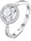 INFUSEU Geburtsstein Ring, 925 Sterling Silber Geburtsstein Klare CZ Ringe für Damen Juli Personalisierbar Verstellbar Offene Bänder Zirkonia Ringe Geschenke für Frauen Mädchen