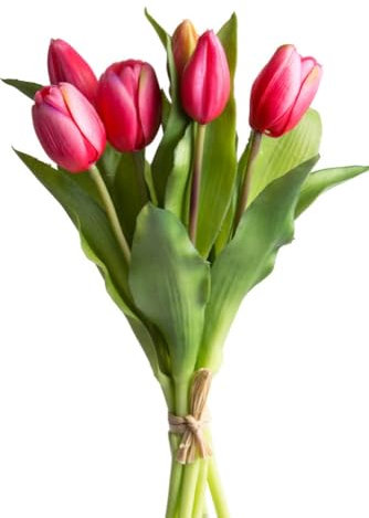 künstliches Tulpenbündel/künstlicher Tulpenbund Sandy mit 4 Tulpen und 3 Tulpenknospen Farbe: beauty real Touch