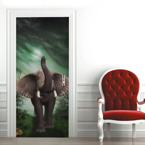 Türtapete selbstklebend Elefant Türaufkleber Türfolie Türposter B100 x H200cm