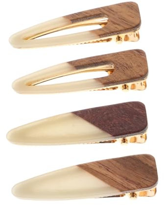 MERRYHAPY 4 Pièces pince à cheveux rétro barrette barettes accessoire femme pince à cheveux acrylique pinces à cheveux en acrylique pinces à cheveux filles épingles à cheveux simples En bois