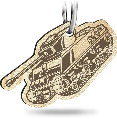 Panzer Schlüsselanhänger handgemacht aus Holz, Glücksbringer, Militär Geschenk, Alter Panzer, Panzer Geschenk, Geschenk für Soldaten
