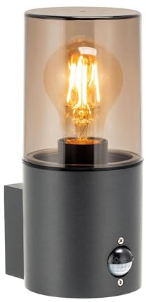 Miratic Aussenlampe Wand E27 Wandleuchte Aussen IP54 Aussenleuchten Hauswand Wetterfest und Langlebig für Außenbereich Keine Glühbirne im Lieferumfang (mit Bewegungssensor)