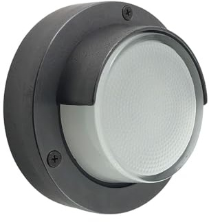 Licht-Erlebnisse Kleine Wandlampe außen Glas Echt-Messing D: 14 cm IP64 Schwarz Antik Weiß G9 rund Maritim Außenleuchte Treppe Terrassenlampe