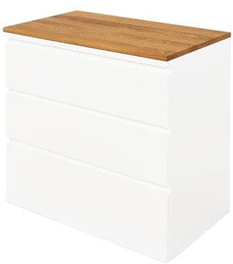 Natural Goods Berlin 1x Deckplatte Malm Eiche - I K E A Upcycling DIY - 2 cm Starke Holzplatte für Malm passgenau mit Antirutschfunktion - Holzbrett Regal - Massivholzplatte Eiche 40 x 48 x 2 cm