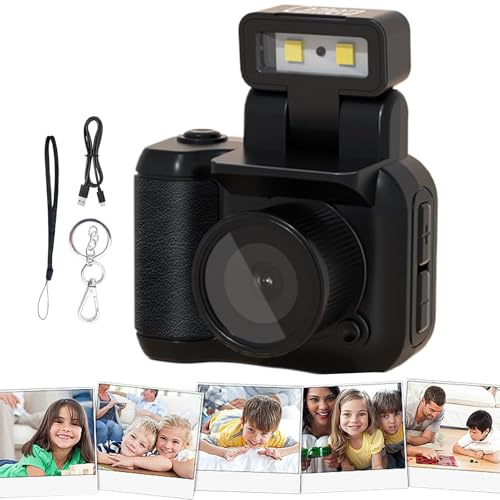 Retrosnap fotocamera portachiavi, videocamera digitale vintage 1080p con luce e flash LED