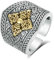 Caiduoduo Kreuz Vajra Ring Männer Hip Hop Vintage Single Ring Ornament