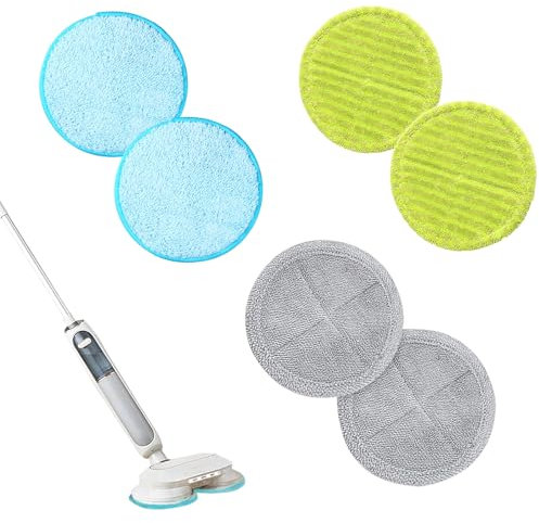 ysister 6 pezzi Ricambio For Mocio Elettrico,Panno di Ricambio per Mocio Rotondo,Cuscinetti Assorbenti per Mocio,Mocio Elettrico Rotante Senza Fili,Accessori per Mop Elettrico per Tergicristalli