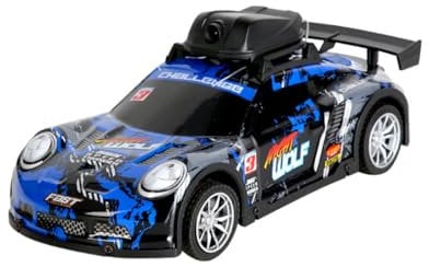 RCXTechPro Mini RC Drift Car with HD Camera & LED Lights, 2.4G 4CH Remote Control Car Electric Racing Sports Cars for Adult Teens - RTR Version / 4 Battery