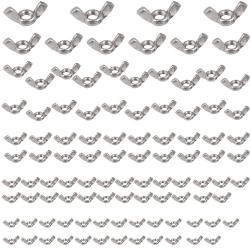 100-Piece Metric Wing Nut Assortment - Galvanized Carbon Steel Butterfly Nuts for Various Applications