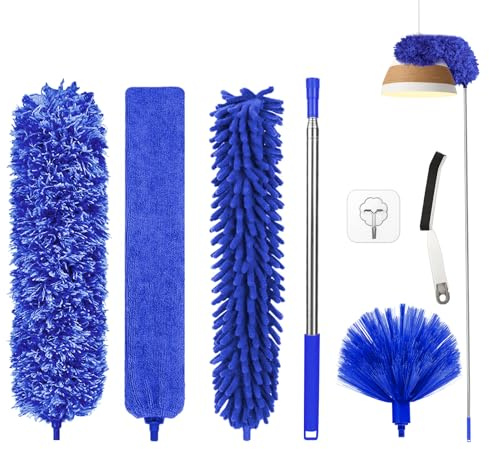 Fogray Extendable Feather Duster with 254cm Telescopic Pole & Silicone Cap