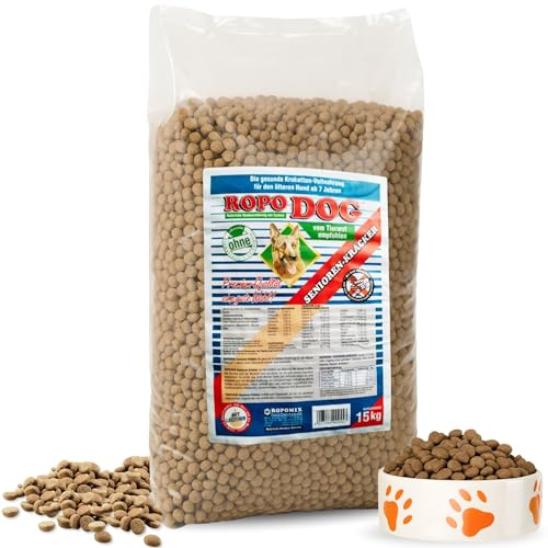 Ropo Dog Hunde Trockenfutter 15 kg – für ältere Hunde ab 7 Jahren, Senioren-Kräcker Vollnahrung mit Lecithin, leicht verdaulich, ohne künstliche Zusätze, Premium-Qualität für alle Rassen