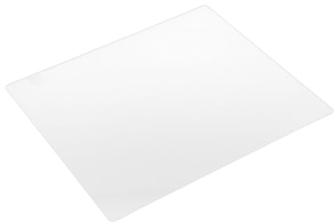 GRIRIW Tapis de Souris en Verre Transparent 400x450mm, Surface Lisse | Contrôle Fluide, Profil Fin, Suivi Rapide, Usage Bureau et Poste de Travail