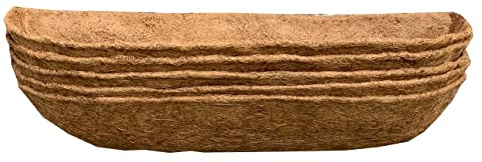 Selections Preformed Coco Liner Extra Deep for Garden Wall Basket Hayrack Trough Planter (75cm / 30 Inch) – Pack of 5
