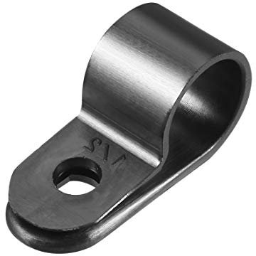 sourcing map 10Pcs Nylon R-Type Cable Clamp Organizer Cord Clips for Wire Management 12.7mm Black CC-3