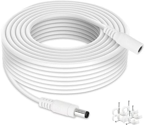 Tonton CCTV Power Extension Cable 10M(33ft), 2.1mmx 5.5mm Female to Male 12V DC Extension cable for Tapo C110,C211,C510W,TC70 Cameras, Router, LED Strip Light, CCTV Security Cameras, DVR/NVR Recorder