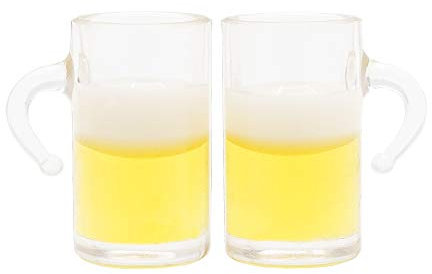 Odoria 1/12 Miniatur Bierkrug Bierglas Puppenhaus Zubehör, 2 Stück