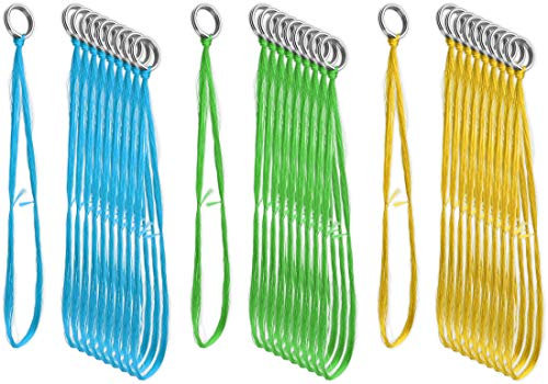 Storfisk fishing & more Hornhecht Seidenfäden mit Springring zur Montage an Blinkern - zuverlässiges Hilfsmittel zum Angeln auf Hornhechte, Farbe :Blau/Grün/Gelb