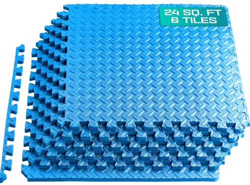 Yes4All Tapis Emboîtables en EVA, Dalles de Sol en Mousse, Revêtement de Sol en Mousse avec Bordure pour Meubles, Espace de Vie, Salon, Garage 2,23 m²