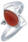 mantraroma Ring Damen Silber 925 Karneol Edelstein orange schlicht, groß modern (MRG-195-16-(60))