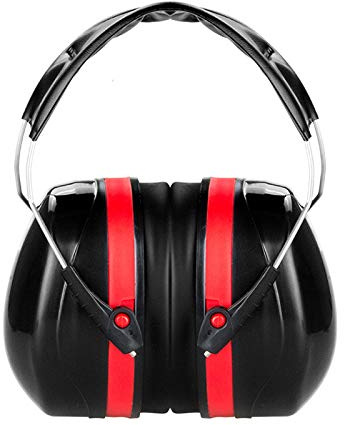 Ear Defenders SUPERTOOL Gehörschutz für Konzerte, Feuerwerk, Flug, Gewitter – kompakt, faltbar, bequem und verstellbar, Gehörschutz, Schwarz/Rot