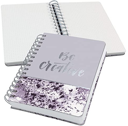 SIGEL JN607 Spiralblock A5 dotted Notizblock Bullet Journal Jolie, dickes 120g Papier, 240 Seiten, violett/weiß, vegan, aus nachhaltigem Papier hergestellt