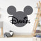 Mickey Mouse Silhouette Personalisierter Name - Disney Aufkleber Wandtattoo [Dunkelgrau]