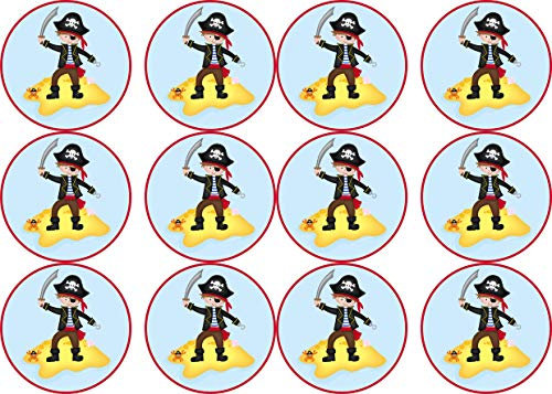 Essbare Muffinaufleger Pirat // Muffindekoration // 12 Stück