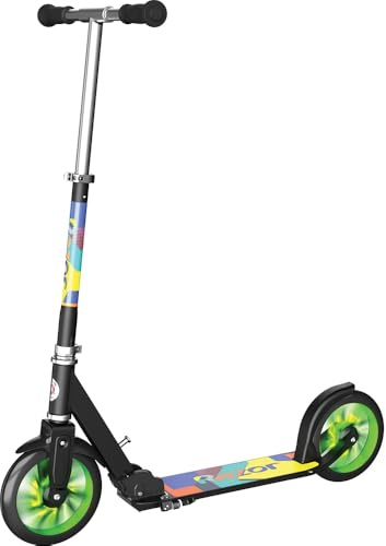 Razor A5 Lux Light Up Kick Scooter - Große 8“ Räder, klappbar, verstellbarer Lenker, leicht, für Fahrer bis zu 220 lbs