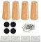 Drenky Set mit 4 Möbelfüßen, Holz, Bettfuß, 12 cm, Couchtisch, gerade, Füße, Möbel, Küche, Walnuss-Finish, mit Installationszubehör für Sessel, Nachttisch, Schrank, Schublade etc