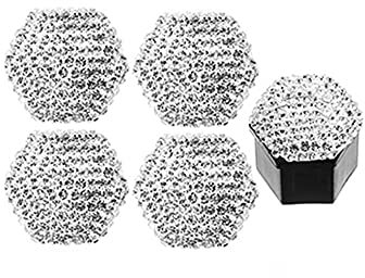 Bling Bling Radmutter Kappe,MehrChioce 20 Stück 17mm Radschrauben Kappe Luxurious Strass Radschraubenkappen Universal Radschraube Abdeckkappe Sechskantschutz für Radmuttern Mutter Cover,Weiß