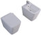 Yellowshop - Sanitari bagno a terra filo muro - Set vaso rimless e bidet completo di coprivaso soft-close serie Plain